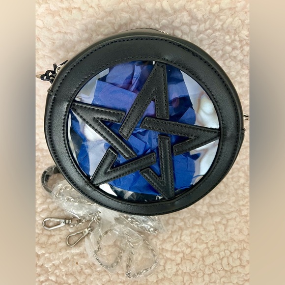 NWT Dolls Kill Widow Endless Night Crossbody Bag w/ Detachable Chain Link Strap - Picture 4 of 13